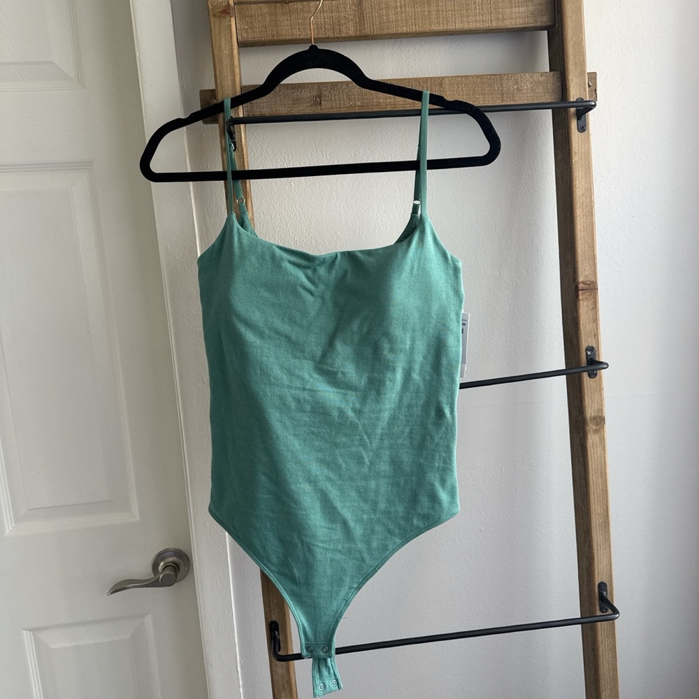 Abercrombie & Fitch Bra Free Seafoam Green Slim Strap Bodysuit